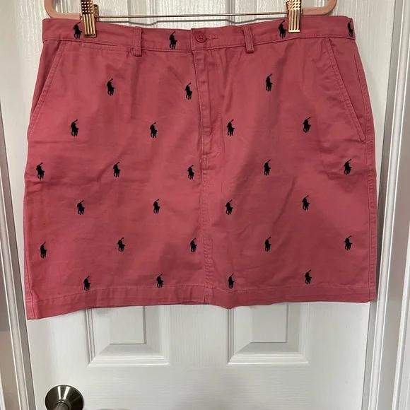 Ralph Lauren Sport 100% Cotton Logo Embroidered Skirt Size 14 EUC - Picture 1 of 7